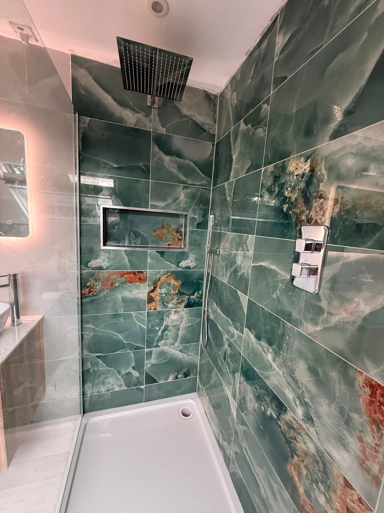 Green tile bathroom renovation
