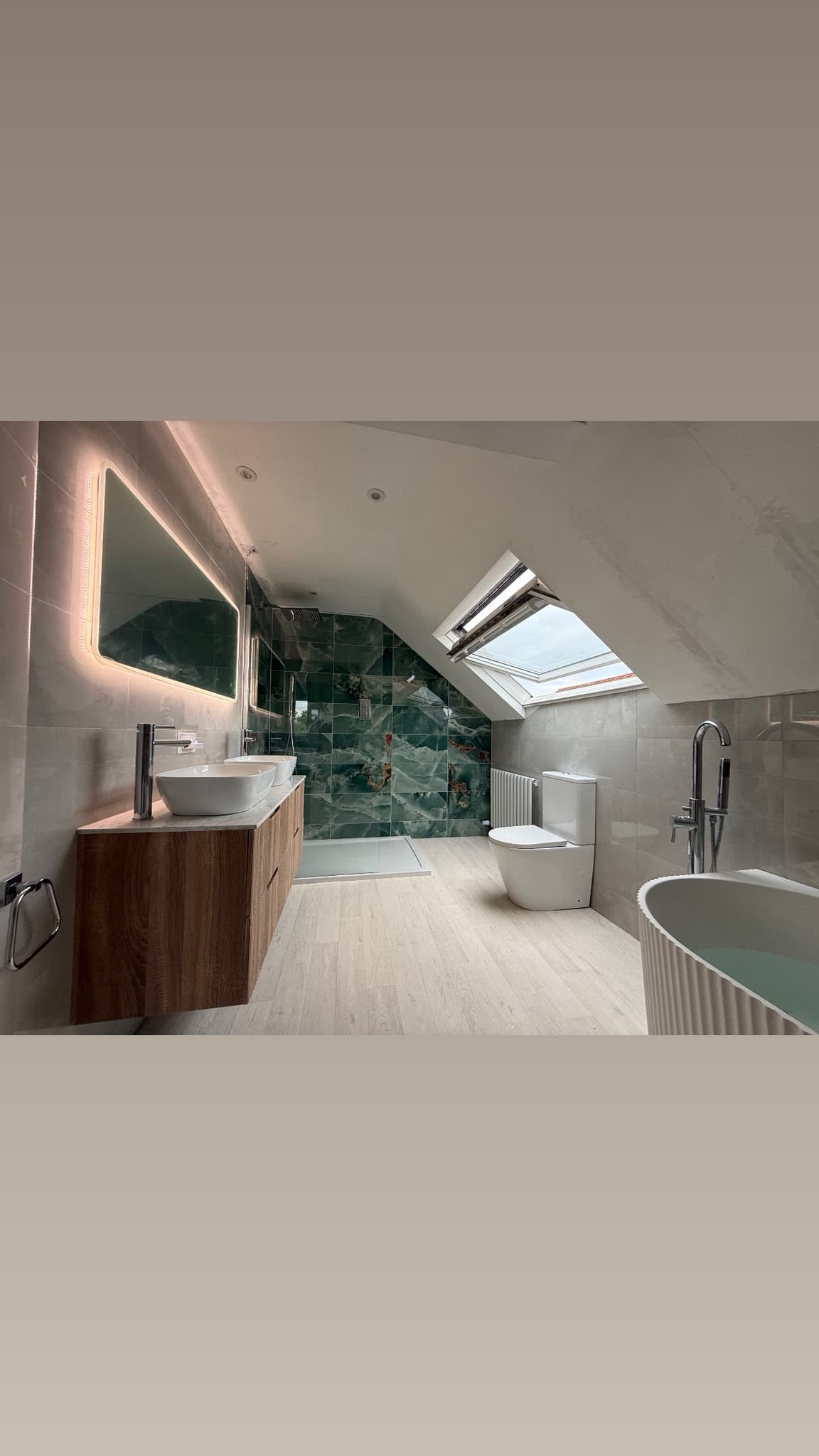 Green tile bathroom renovation